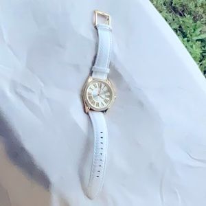 Leather strap w/ crystal bezel Michael Kors watch